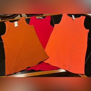 Maurice’s 24/7 Lot Of 3 Tanks Nutmeg Rasp Tangerine SZ. Sm NWT
